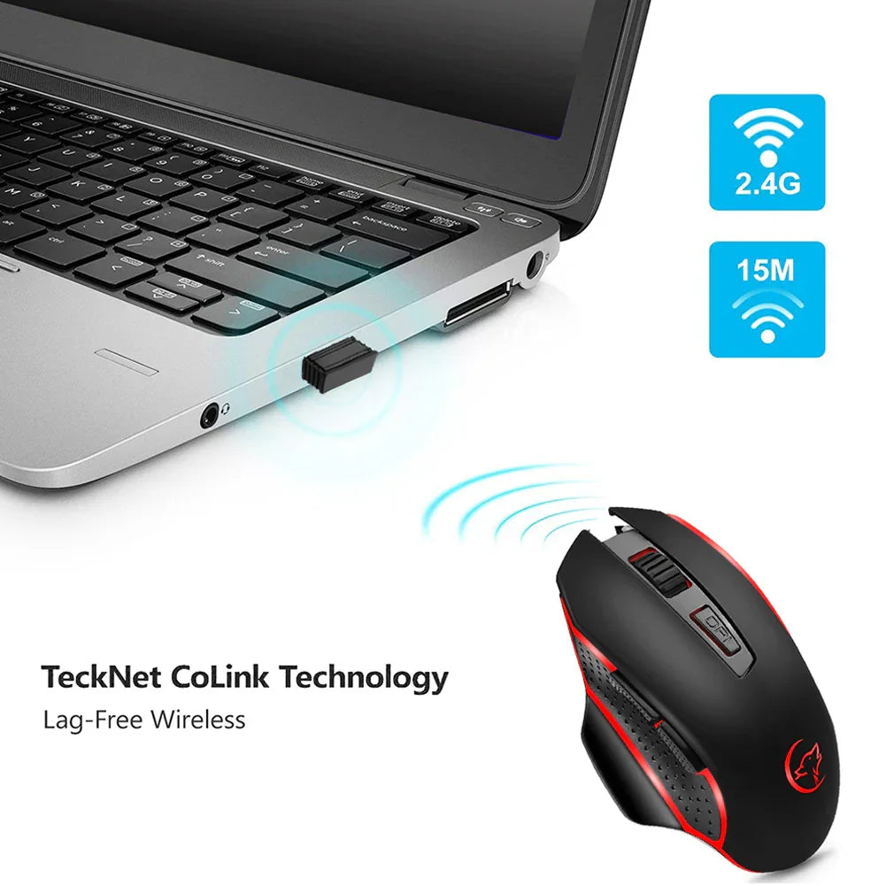 Universal 800/1200/1600/2400DPI 2.4G Wireless Gaming Mouse PC Laptop Supplies - eBuy UAE