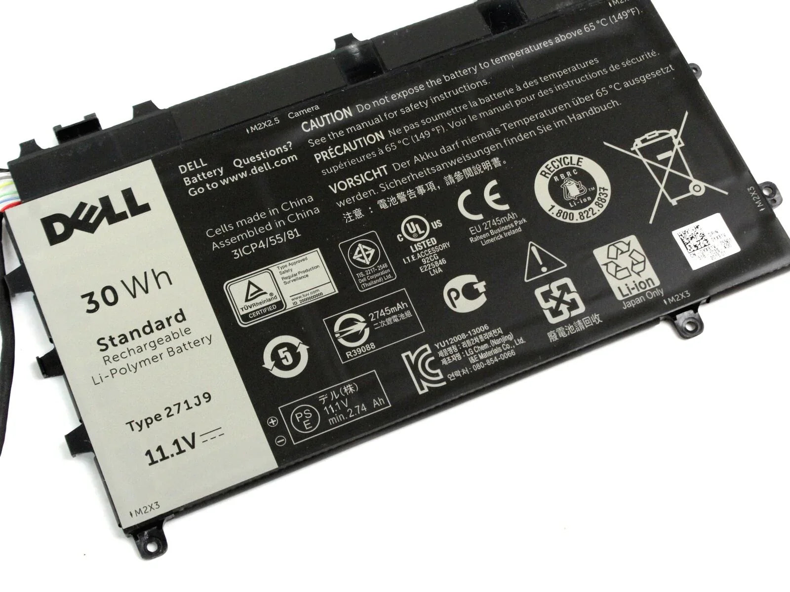 Original 271J9 GWV47 0GWV47 YX81V Dell Latitude 13 7000 7350 Tablet 11.1V 30wh Laptop Battery - eBuy UAE