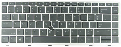 Original Hp Laptop Keyboard for ELITEBOOK 840-G5 / 745-G5 with mouse pointer and Backlit - eBuy UAE