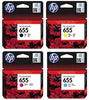 HP 655 Ink Cartridges Set - Black, Cyan, Magenta and Yellow