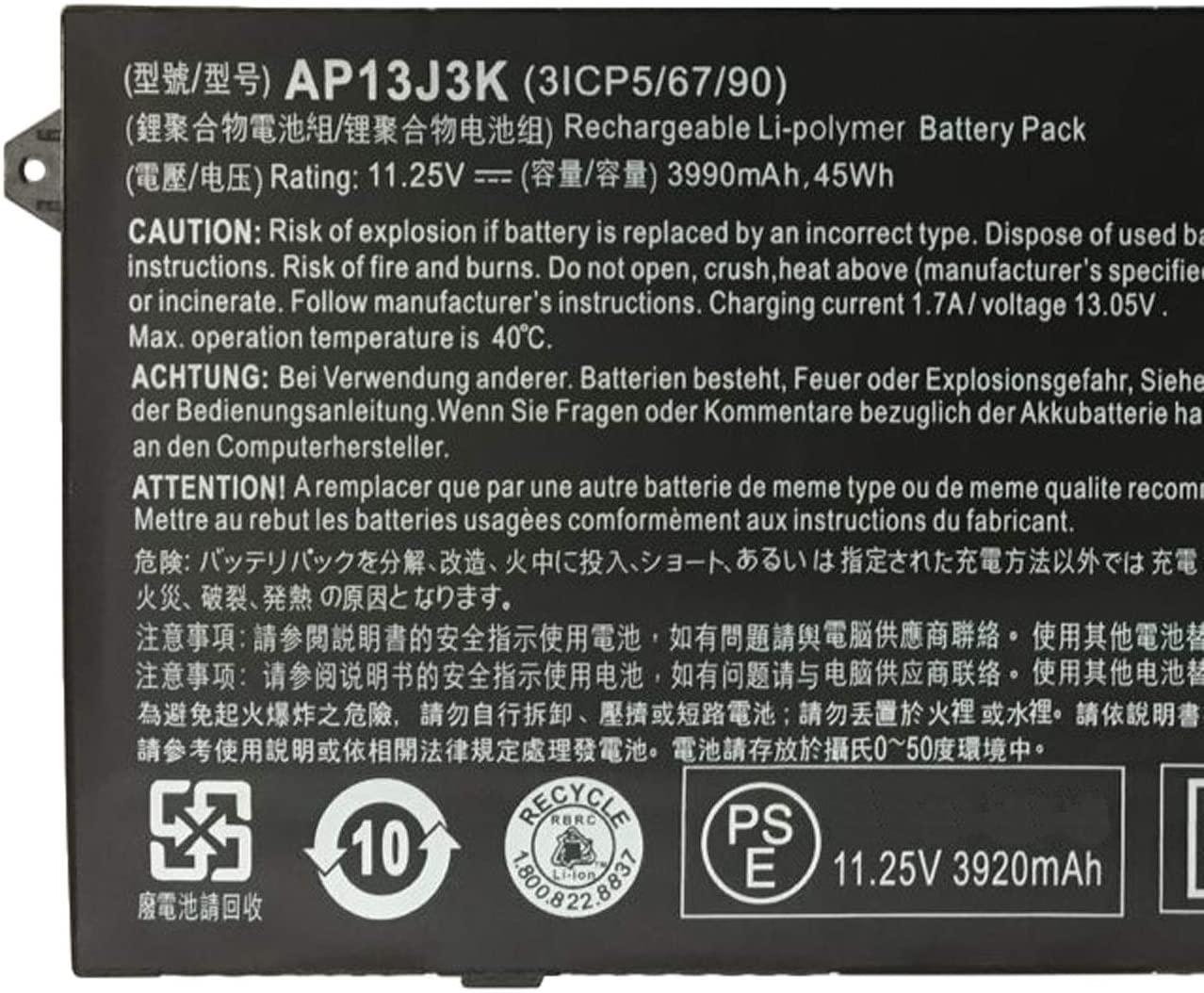 AP13J3K (11.4V 45Wh/3990mAh) Acer Chromebook 11.6" 11 C740 C720 C720P Series Notebook AP13J4K KT.00304.001 KT.00303.001 Laptop Battery - eBuy UAE