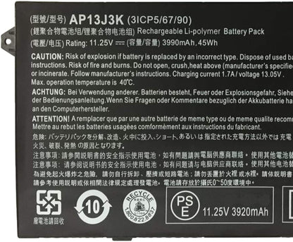 AP13J3K (11.4V 45Wh/3990mAh) Acer Chromebook 11.6" 11 C740 C720 C720P Series Notebook AP13J4K KT.00304.001 KT.00303.001 Laptop Battery - eBuy UAE