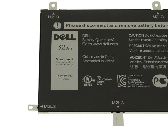 3.7V 32wh Original 8WP5J Dell Venue 10 Pro 5000 5055 69Y4H 069Y4H Tablet Laptop Battery - eBuy UAE