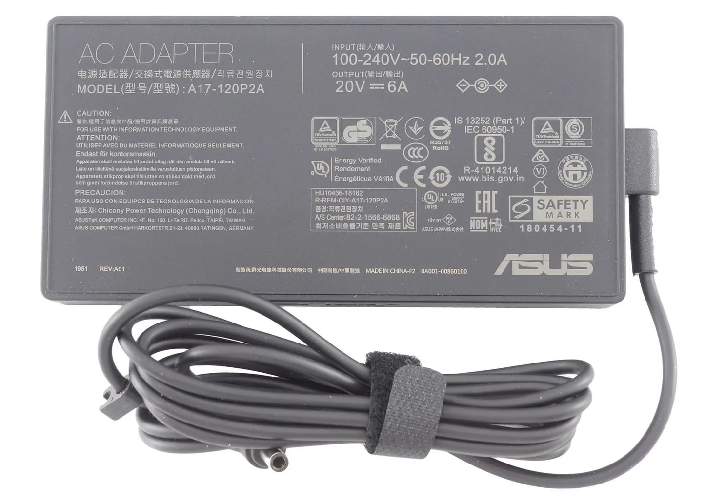 120W Original Asus Zenbook 15 A17-120P2A, 0A001-00860100 20V 6A Laptop Adapter - eBuy UAE