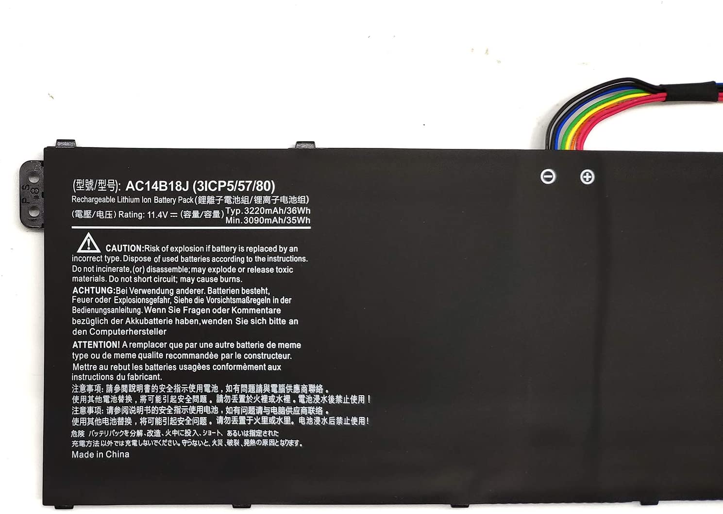 11.4V 36wh AC14B18J AC14B13J Laptop Battery compatible with Acer Aspire ES1-511 ES1-512 V3 V3-111 V3-111P 11 CB3-111 MP 512 CB5-311 E3-112 - eBuy UAE
