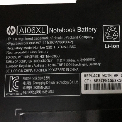 11.4V 96Wh Original AI06XL HSTNN-LB6X HP ZBook 17 G3 808397-421 808451-001 HSTNN-C86C Laptop Netbook Battery - eBuy UAE
