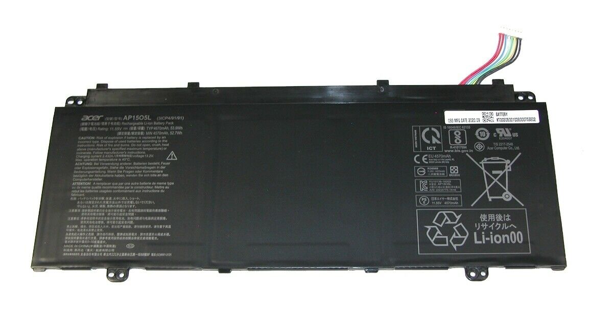 Genuine AP15O5L Acer ChromeBook R13 Series, Predator Triton 700 PT715-51-73ZP, Aspire S13 S5-371-52JR Laptop Battery - eBuy UAE