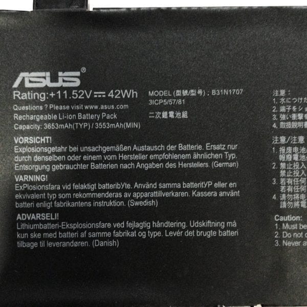 B31N1707 Genuine Asus VivoBook S14 S410UA-EB630T, X411UQ-BV082T Laptop Battery - eBuy UAE