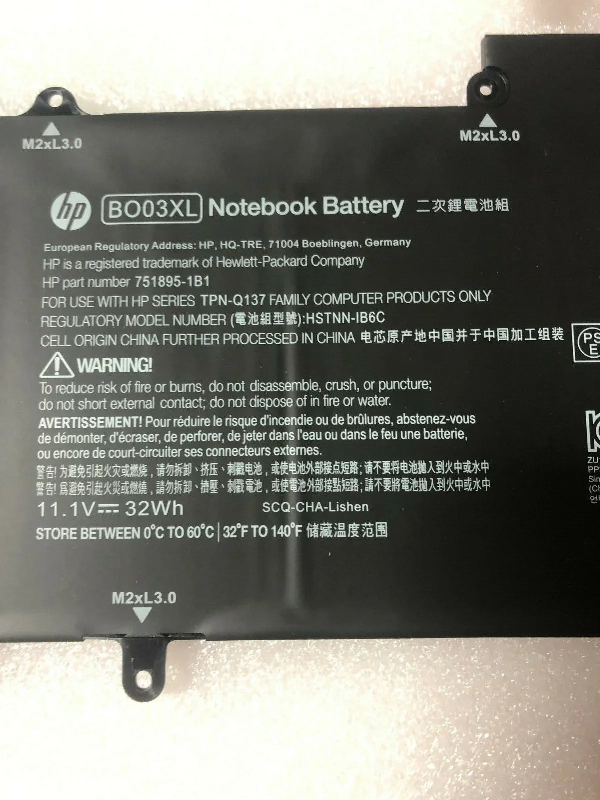Genuine BO03XL HP ChromeBook 14-X031NB, ChromeBook 14-X033NB, Stream 14-Z028LA, Stream 14-Z040WM Laptop Battery - eBuy UAE