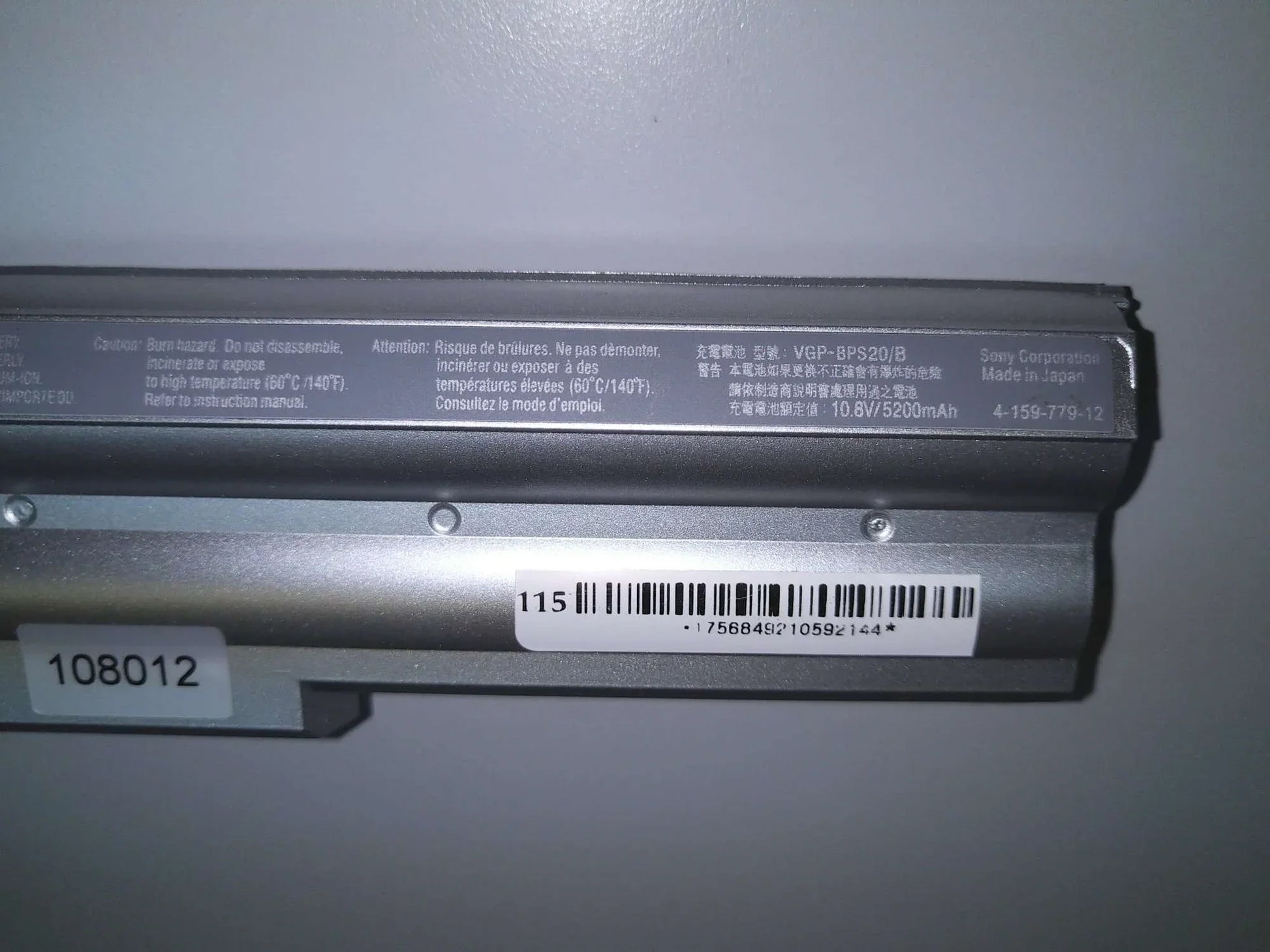 Original VGP-BPS20/S Sony VPCZ1 Series VPCZ115 117 118 125 127 PCG-31111T 31112T Laptop Battery - eBuy UAE