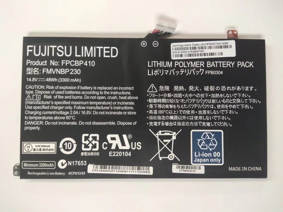 Original FPCBP304 Fujitsu LifeBook UH554 UH574 FPCBP410 FMVNBP230 Series 14.8V 48Wh Laptop Battery - eBuy UAE