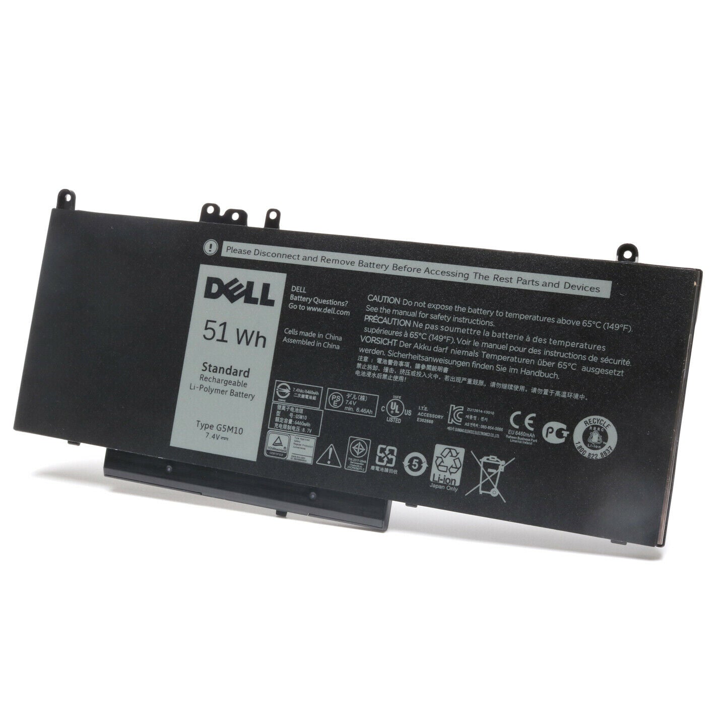 Genuine Dell Latitude G5M10 51WH E5450 E5470 E5550 E5570 (G5M10, 0WYJC2, 8V5GX) Laptop Battery - eBuy UAE