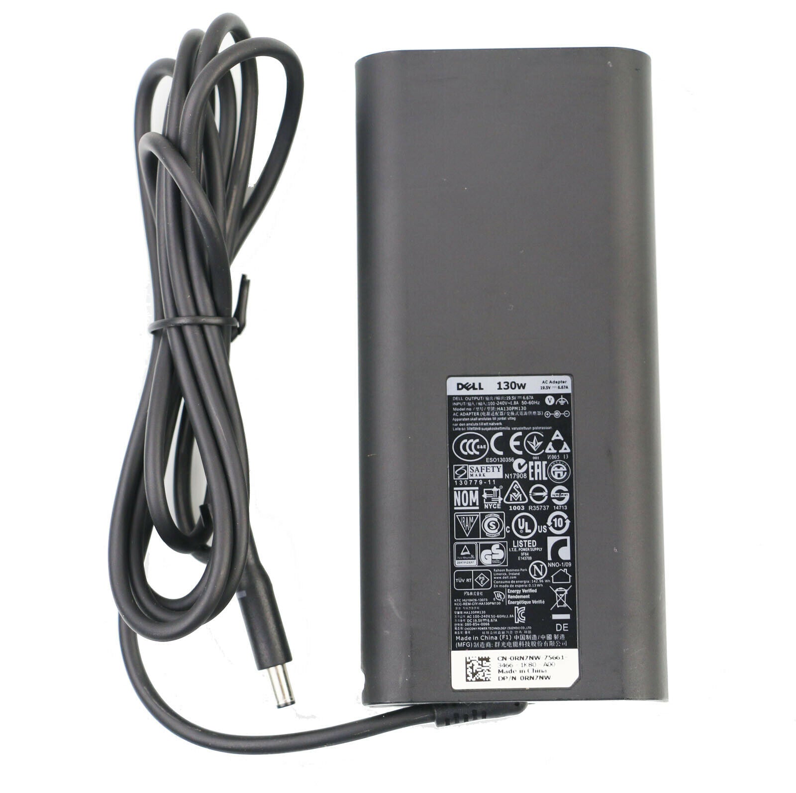 19.5V 6.67A 130W 4.5 X 3.0mm DA130PM130 Laptop AC Adapter With Power Cable For Dell XPS 15 9530 Precision M3800, 5530, 06TTY6 6TTY6 ADP-130EB BA - eBuy UAE