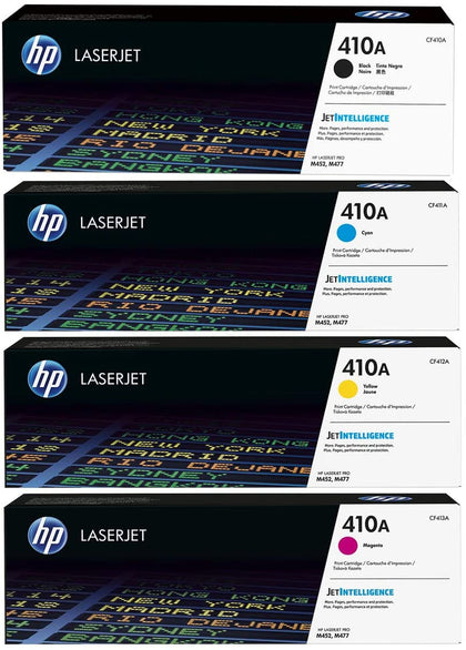 Hp 410a Toner Set CF410A,CF411A, CF412A, CF413A Black, Cyan, Yellow, Magenta, Full Set