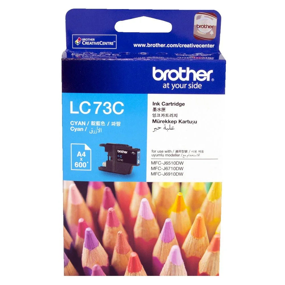 Brother Lc-73 Black, Cyan, Magenta & Yellow Ink Cartridge Set 73, LC73BK, LC73C, LC73M, LC73Y - eBuy UAE
