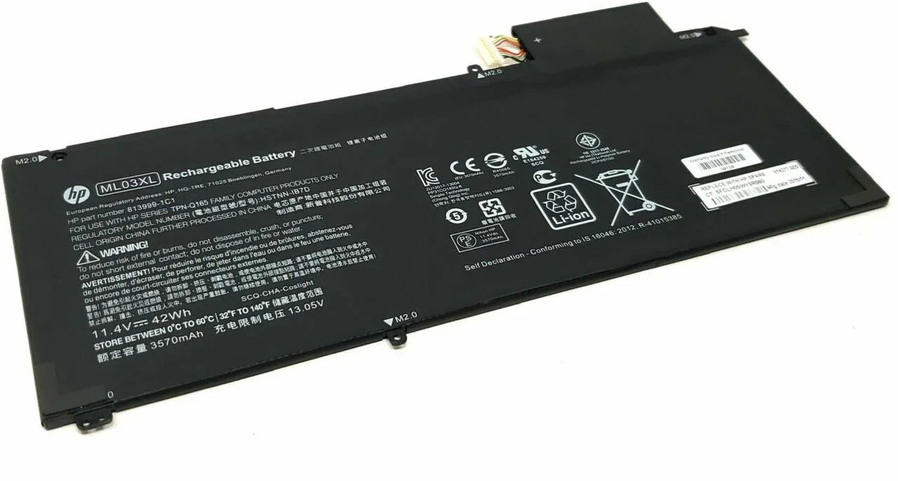 ML03XL HP Spectre X2 12-A000, 12-A001DX Original Laptop Battery 11.4V 42wh 3570MAH HSTNN-IB7D 814277-005 813999-1C1 - eBuy UAE