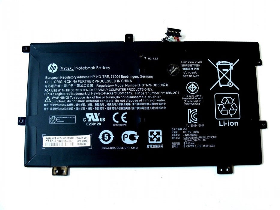 Original MY02XL HP Slatebook X2 10-H000SA X2 10-H010NR HSTNN-IB5C HSTNN-LB5C 721896-1C Rechargeable Laptop Battery - eBuy UAE
