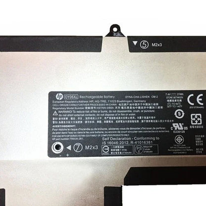 7.4V 21wh Original HP Elite x2 1011 G1 Tablet L8E11UA, OY06021XL, OY06XL Series Laptop Battery - eBuy UAE