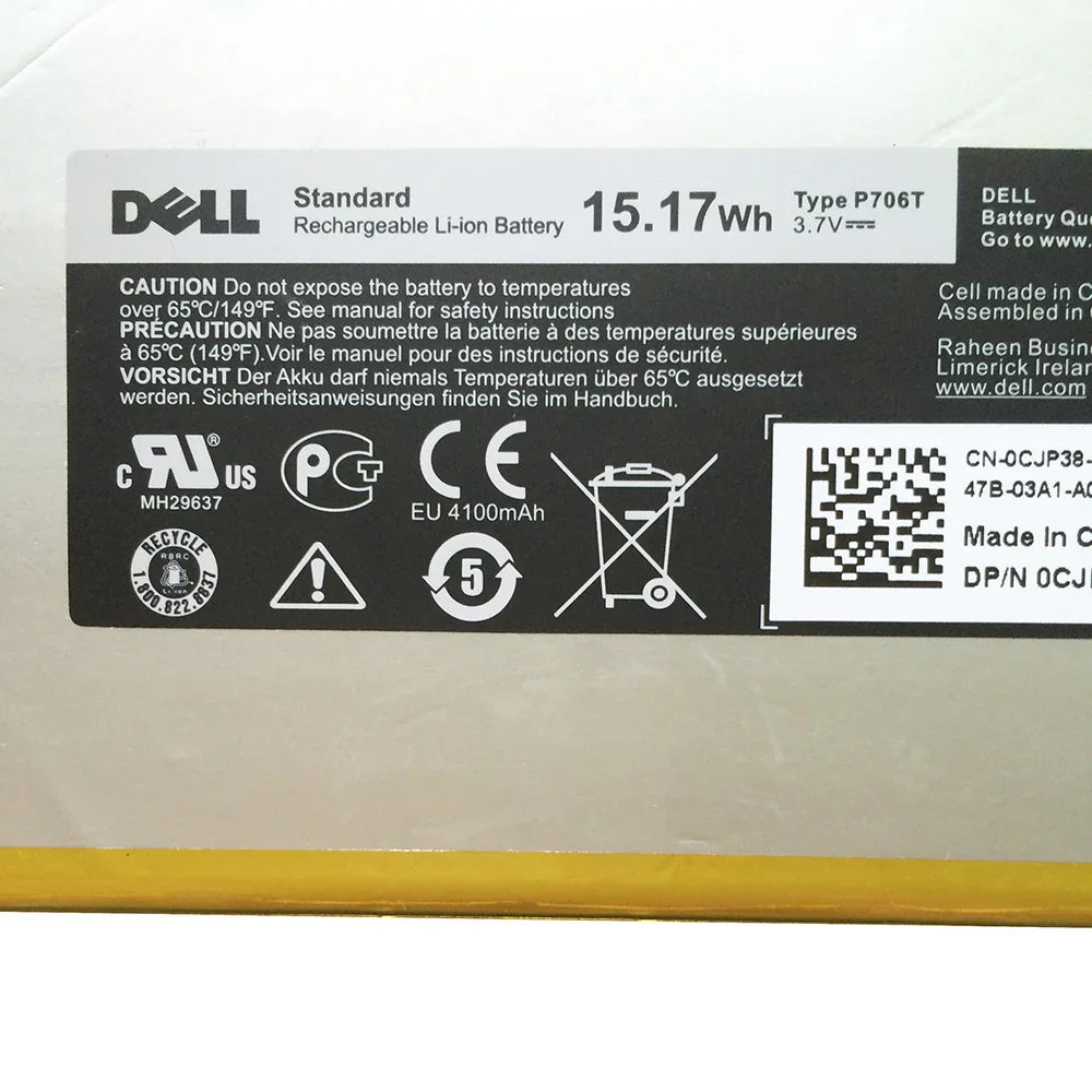 3.7V 15.17Wh Original P706T Dell Venue 7 8 T02D 3730 3830 8" 0CJP38 02PDJW Tablet Laptop Battery - eBuy UAE