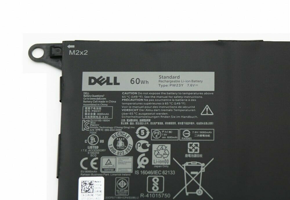 7.6V 7890mAh 60Wh Original PW23Y RNP72 TP1GT Dell XPS 13 9360 13-9360-D1605G 0RNP72 0TP1GT Tablet Laptop Battery - eBuy UAE