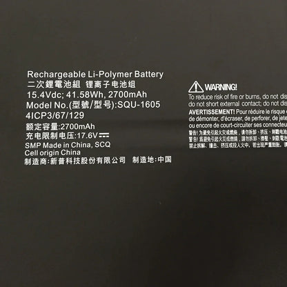 41.58Wh SQU-1605 Acer Spin 7 SP714-51 SF713-51 Swift 7 S7-371 SF713 Laptop Battery - eBuy UAE