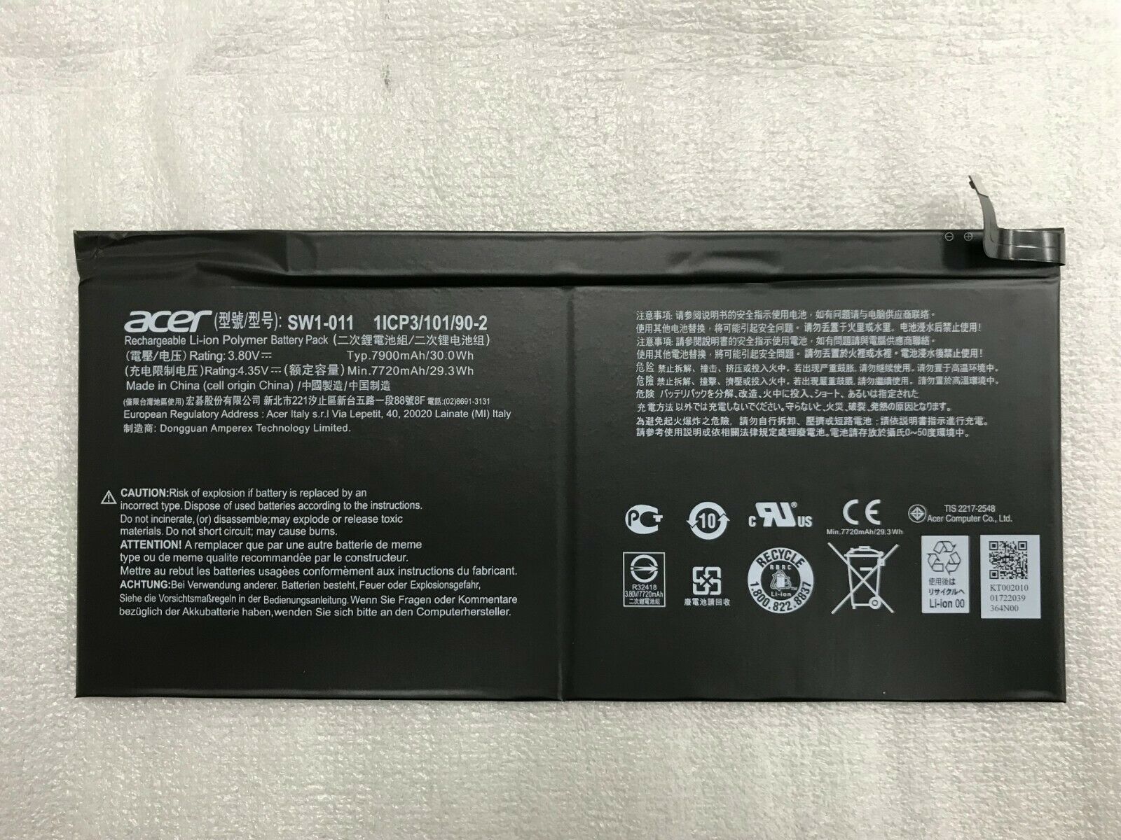 30Wh Original SW1-011 Acer 1ICP3/101/90-2 SW1-011 Tablet Laptop Battery - eBuy UAE