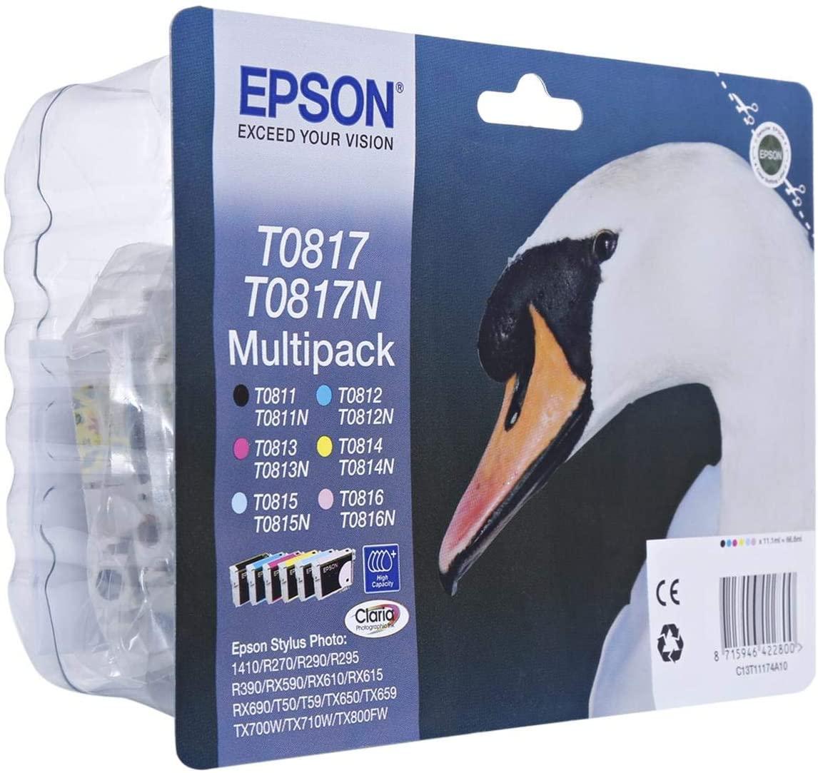 2-Pack Epson T0817 Multi LaserJet Stylus Photo 1410 / R270 / R290 Series - eBuy UAE