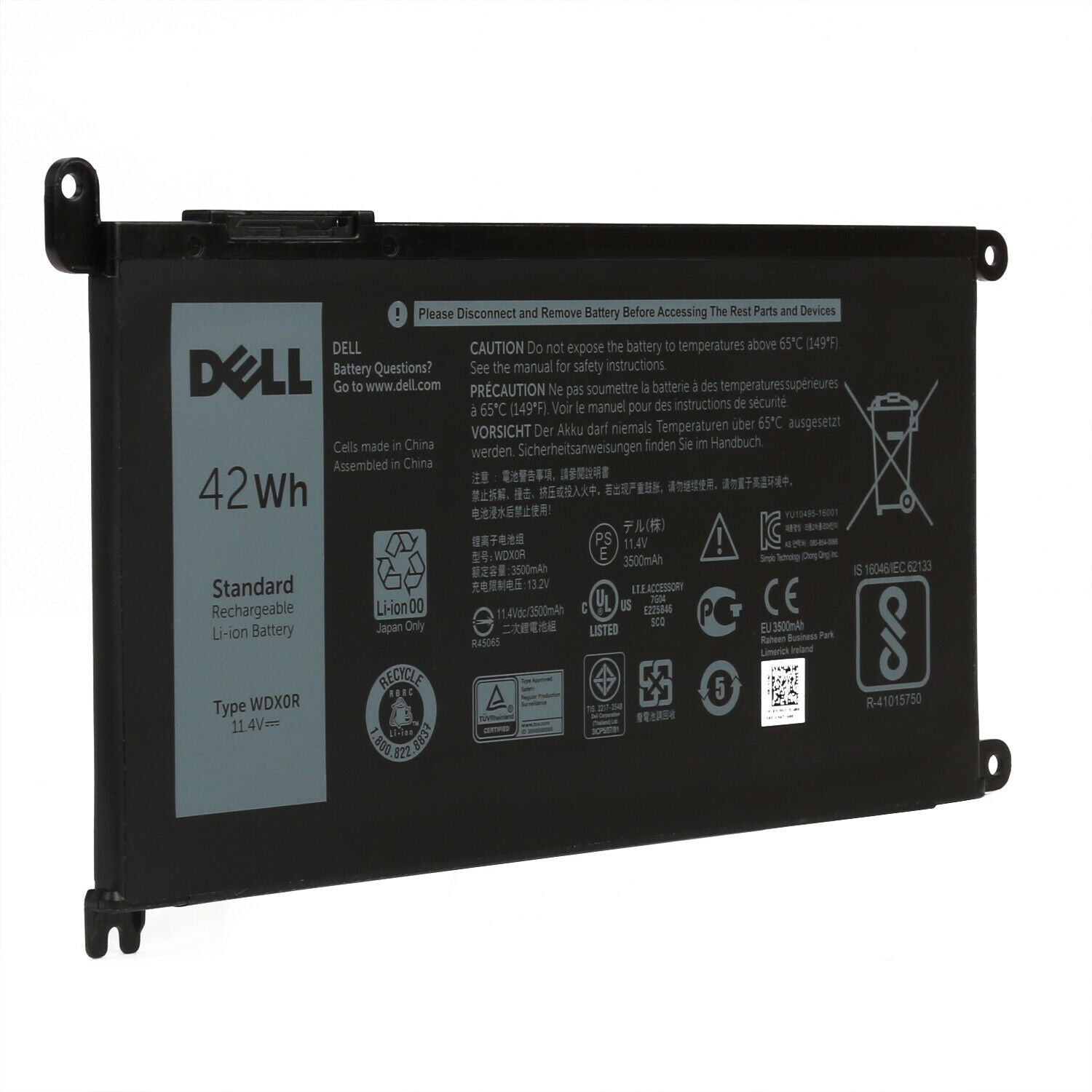 Original Dell Inspiron 13 WDXOR P75G001 P69G P69G001 P66F001 7579 7569 P58F and Inspiron 17 5765 5767 42Wh 4-cell 11.4V Battery - eBuy UAE