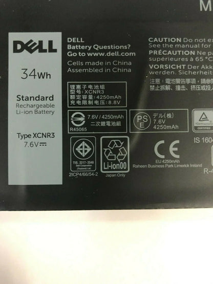 7.6V 34wh Original XCNR3 Dell Latitude 13 7370 Ultrabook WV7CG 0WV7CG Laptop Battery - eBuy UAE