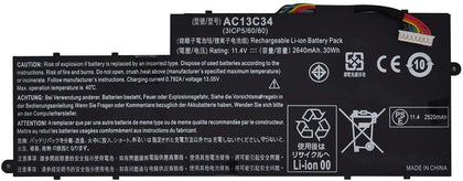 11.4v 2640mah 30wh AC13C34 Acer Aspire V5-122p Series 3icp5/60/80 Kt.00303.005 Laptop Battery - eBuy UAE