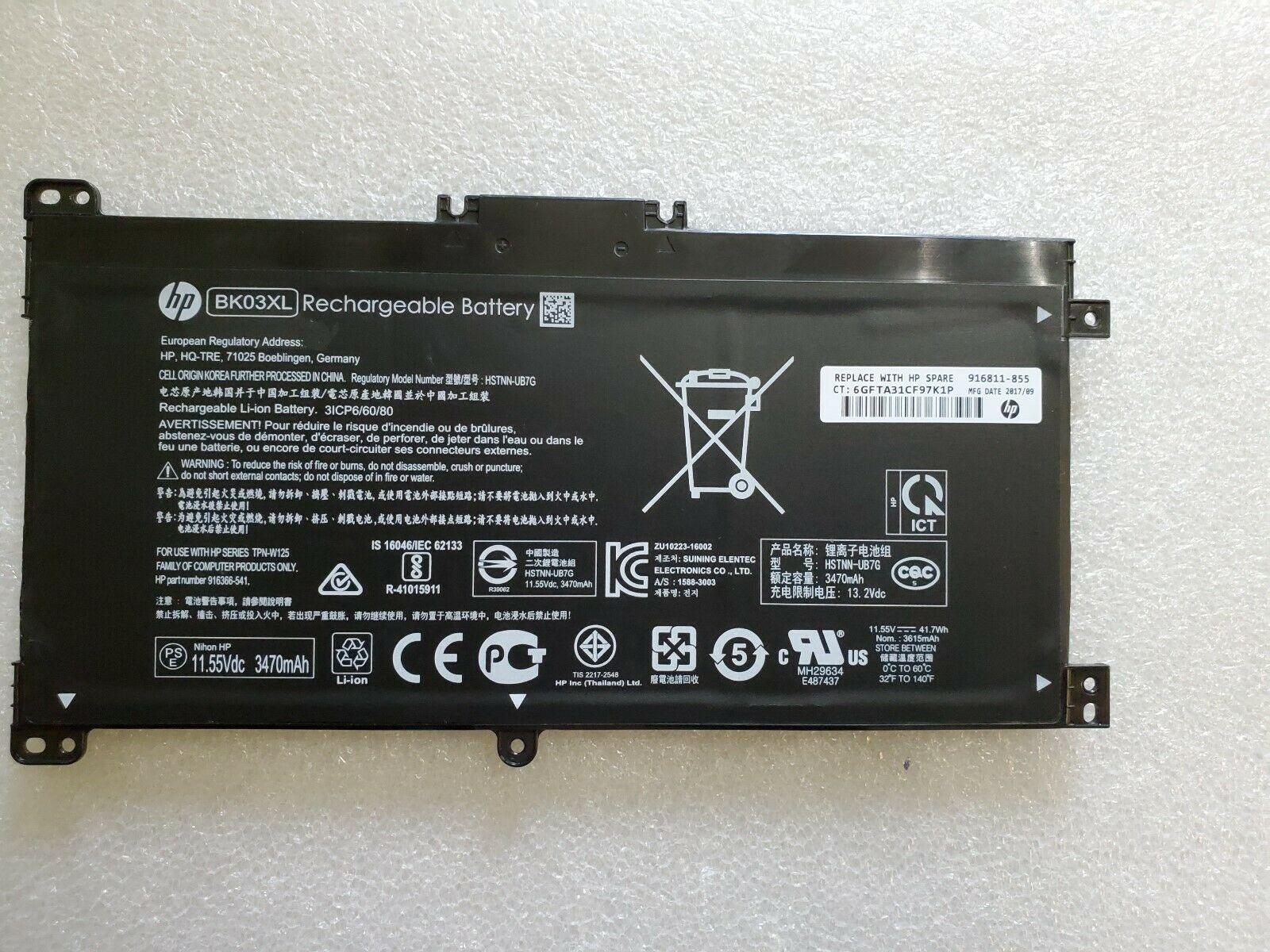 11.55V 41.7Wh Original BK03XL HP Pavilion X360 14-BA016UR, HSTNN-UB7G TPN-W125 916366-541 916811-855 Tablet Laptop Battery - eBuy UAE